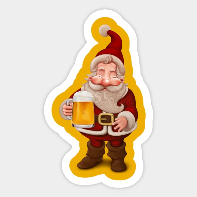 Santa Claus drinking beer Sticker by JORDYGRAPH